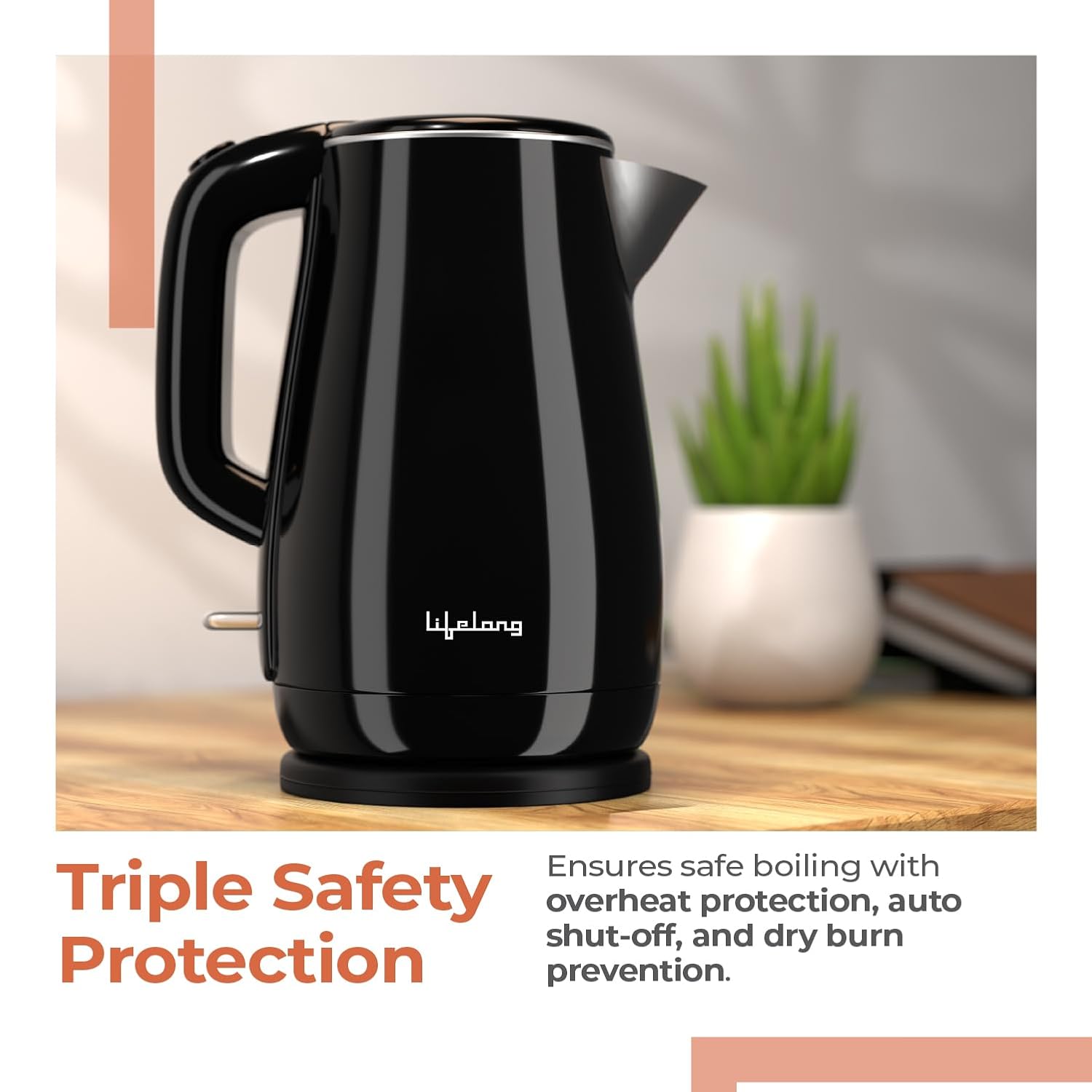 Lifelong Electric Kettle 1.5 Litre LLEKP02